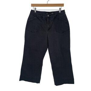 Supplies Jeans Womens‎ 12 Faded Black High Rise Wide Leg Crop Denim Utility